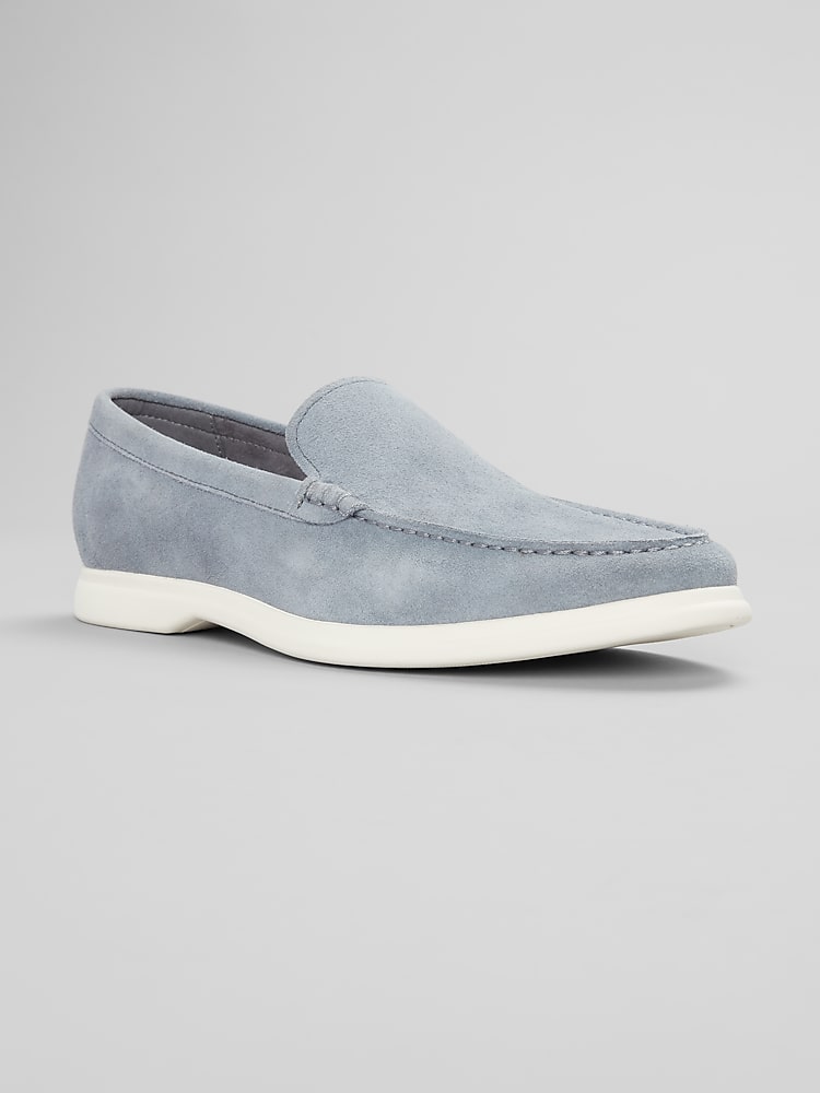 Joseph Abboud Venetian Suede Loafers, Light Blue | Loafers | Men's Wearhouse