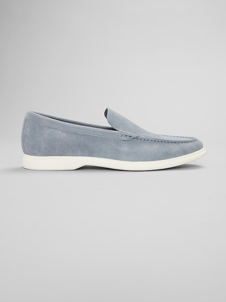 Joseph Abboud Venetian Suede Loafers, Light Blue | Loafers  display picture 2