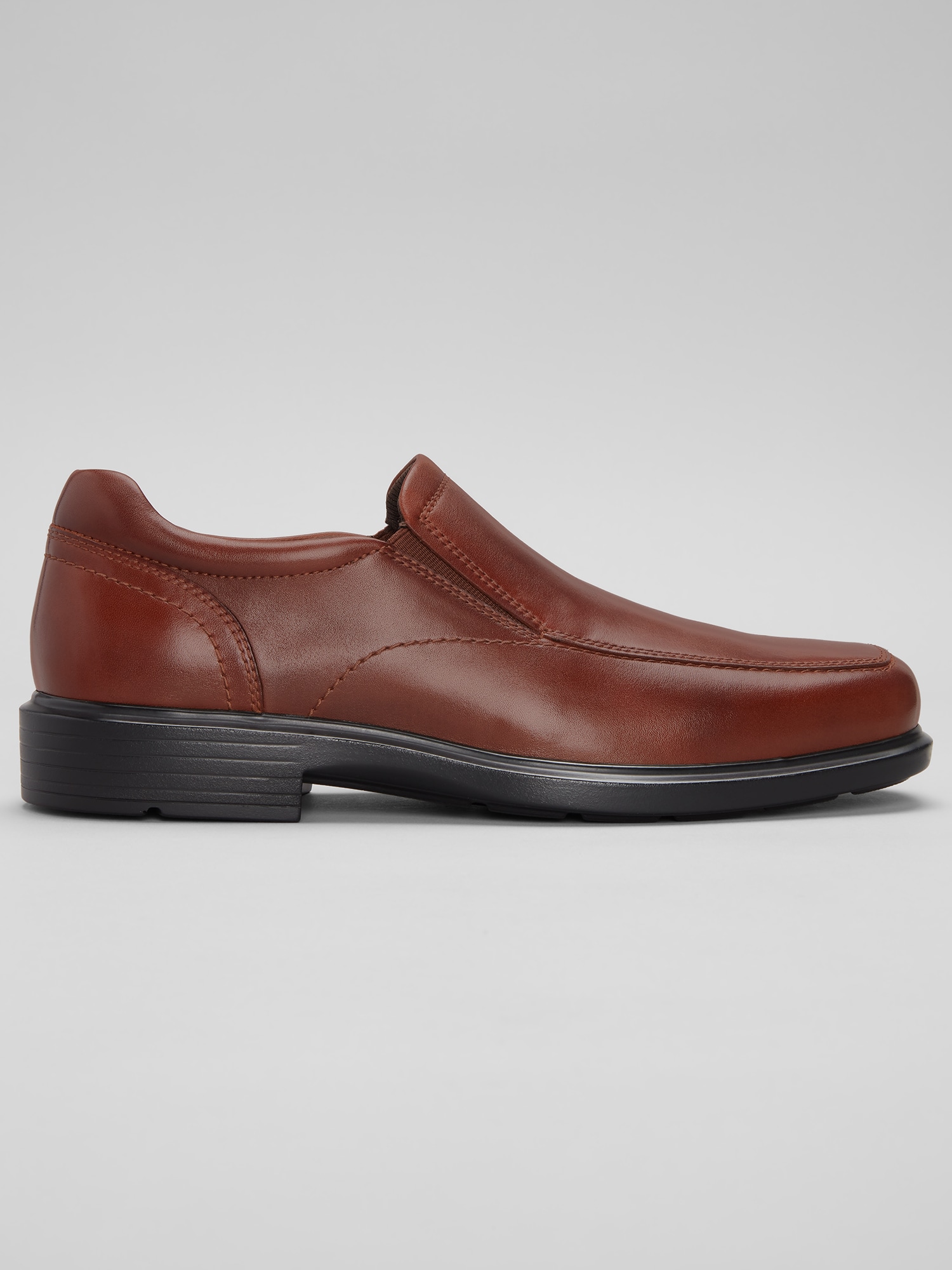 brown slip on dress shoes Joseph Abboud Slim Fit Moc Toe Shoes, | Dress Size:19.5