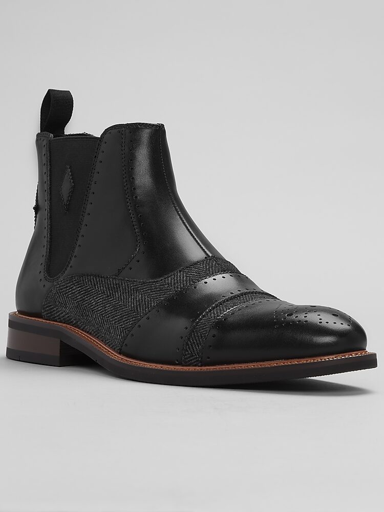 La Milano Louvier Cap Toe Chelsea Boots, Black - Size: 9 D  display picture 1