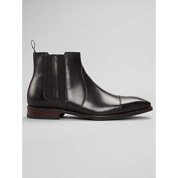 La Milano Men's Crest Cap Toe Chelsea Boots Black - Size: 7 D-Width
