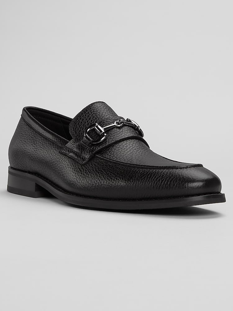La Milano Garry II Moc Toe Bit Loafers, Black | Dress Shoes  display picture 1