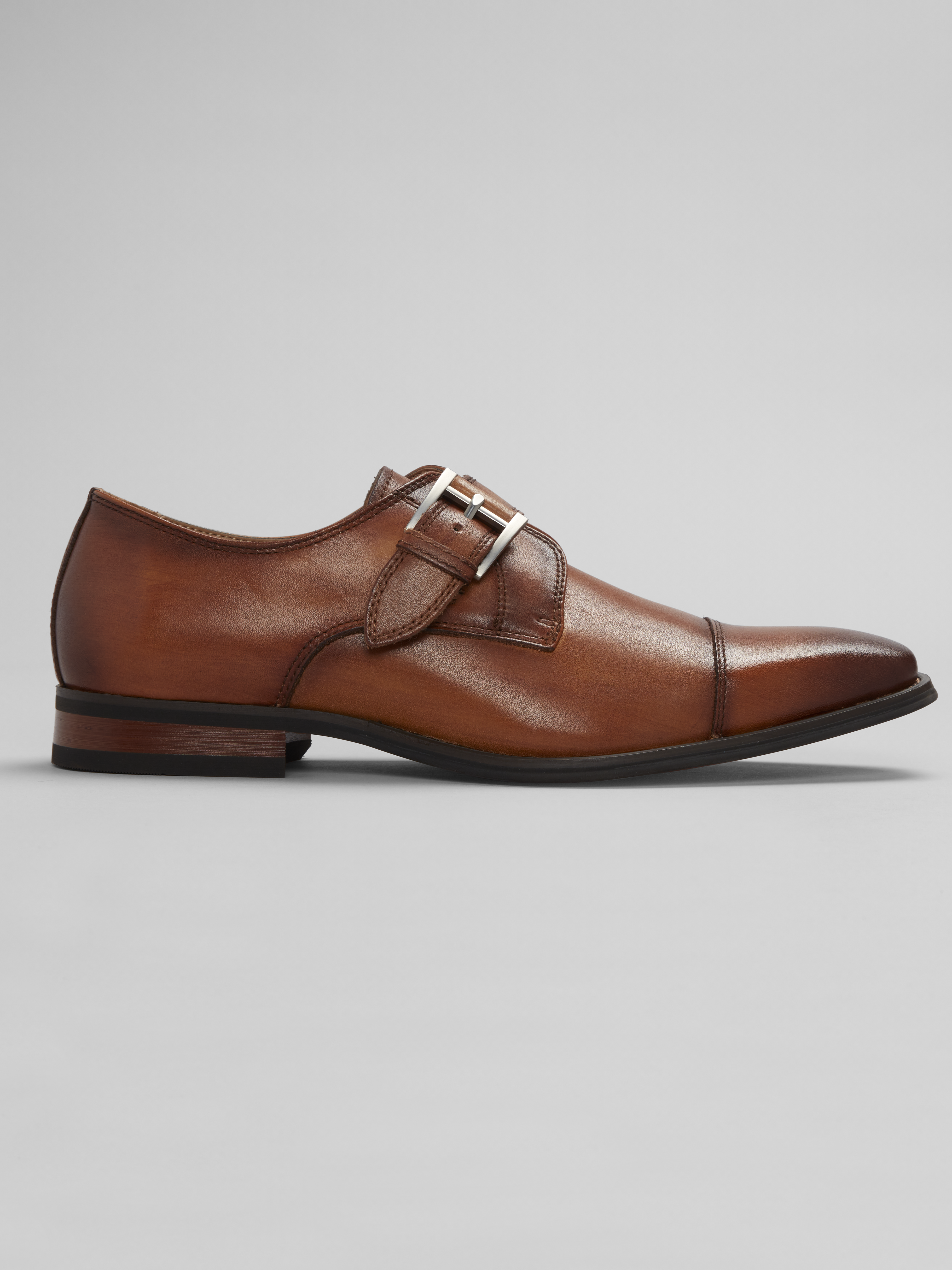 La Milano Willem Single Monk Strap Cap Toe Slip On Shoes, Cognac - Tan | Dress  Shoes | Men's Wearhouse