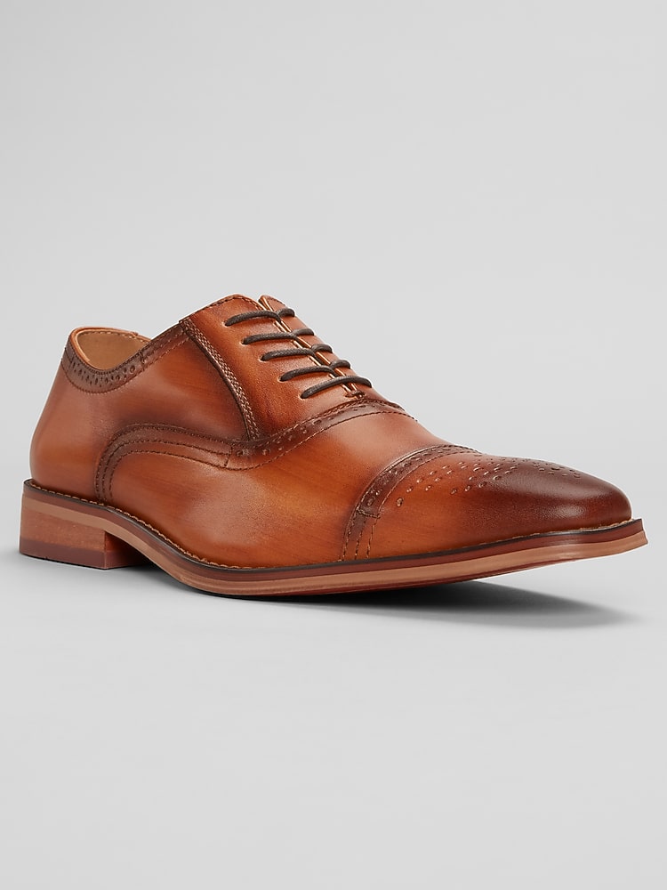 La Milano Lorenzo Cap Toe Oxfords, Cognac - Tan - Size: 8 D