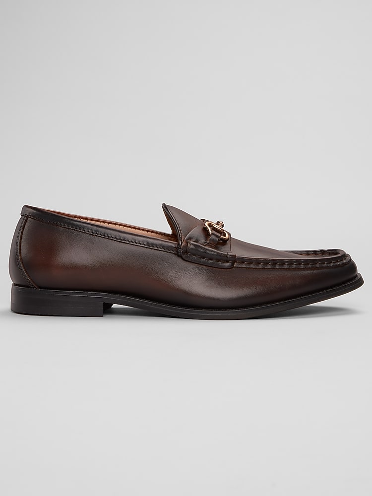 La Milano Galo Moc Toe Bit Loafers, Brown | Dress Shoes | Men's Wearhouse