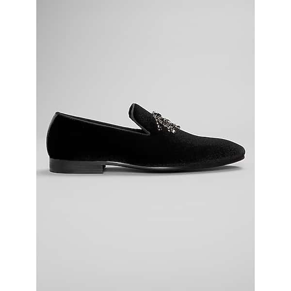 Moretti Men's Bilbao III Moc Toe Bit Formal Loafers Black - Size: 9.5 D-Width