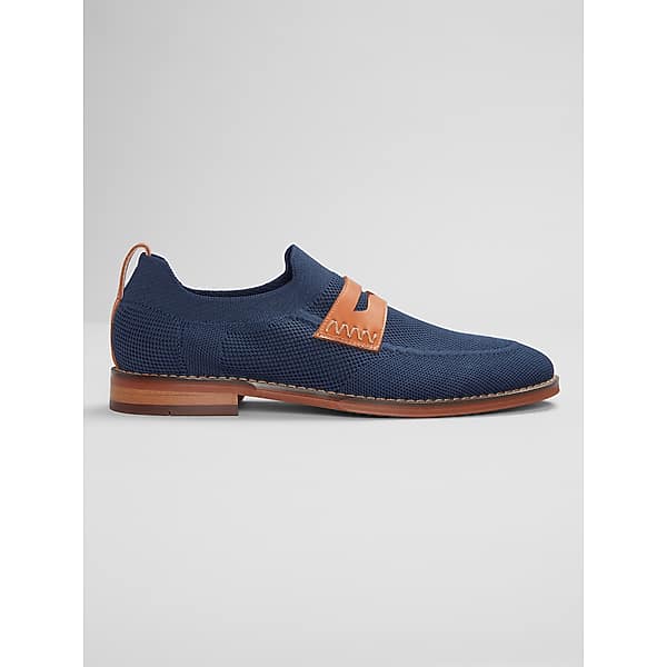 Moretti Men's Bailey Knit Penny Loafers Navy - Size: 10 1/2 D-Width