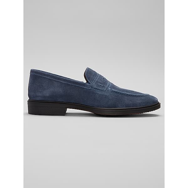 Belvedere Men's Monroe Aeroflex Suede Penny Loafer Sapphire Blue - Size: 8 D-Width