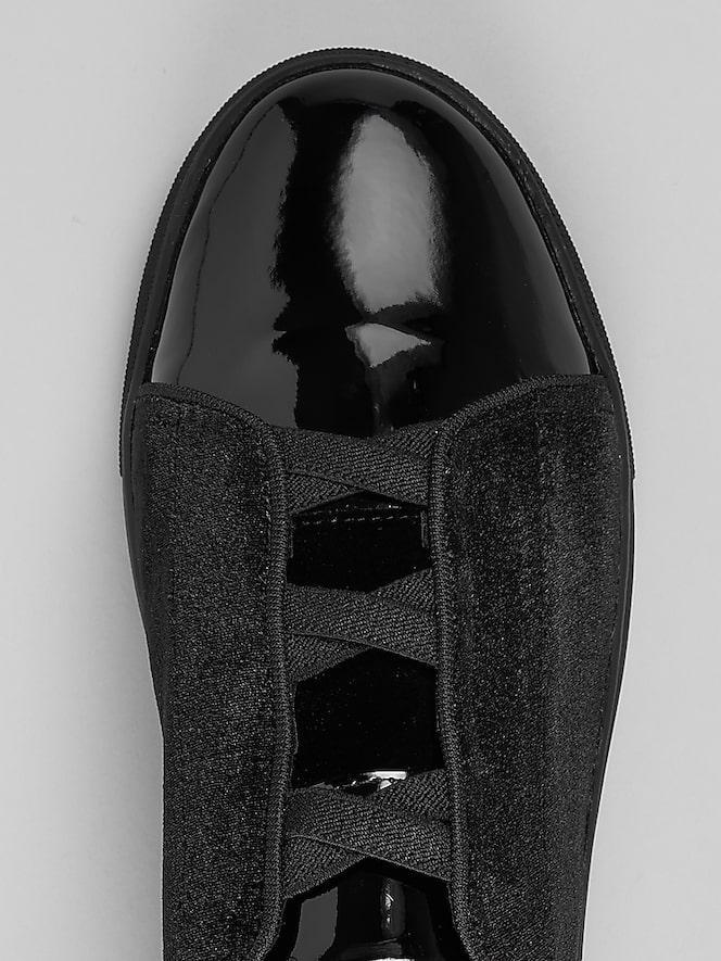 Belvedere Silvano Velvet and Patent Leather Formal Sneakers