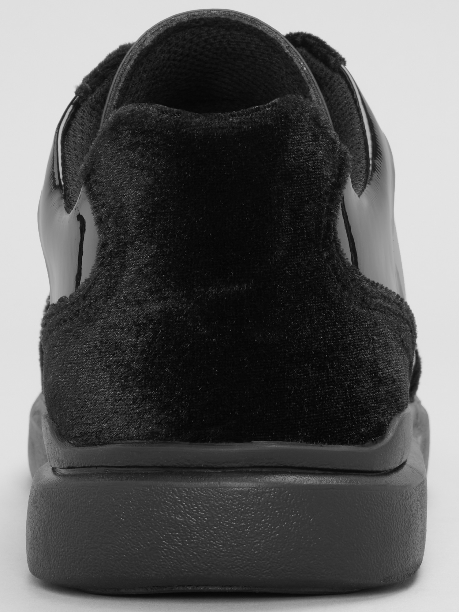 Edmound Velvet and Patent Leather Court Sneaker