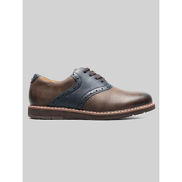 Florsheim Vibe Jr. Boys Saddle Shoes Brown Ch/Navy - Size: Boys 13