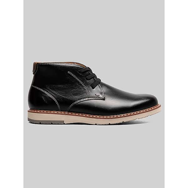 Florsheim Vibe Jr. Boys Plain Toe Chukka Boots Black - Size: Boys 13