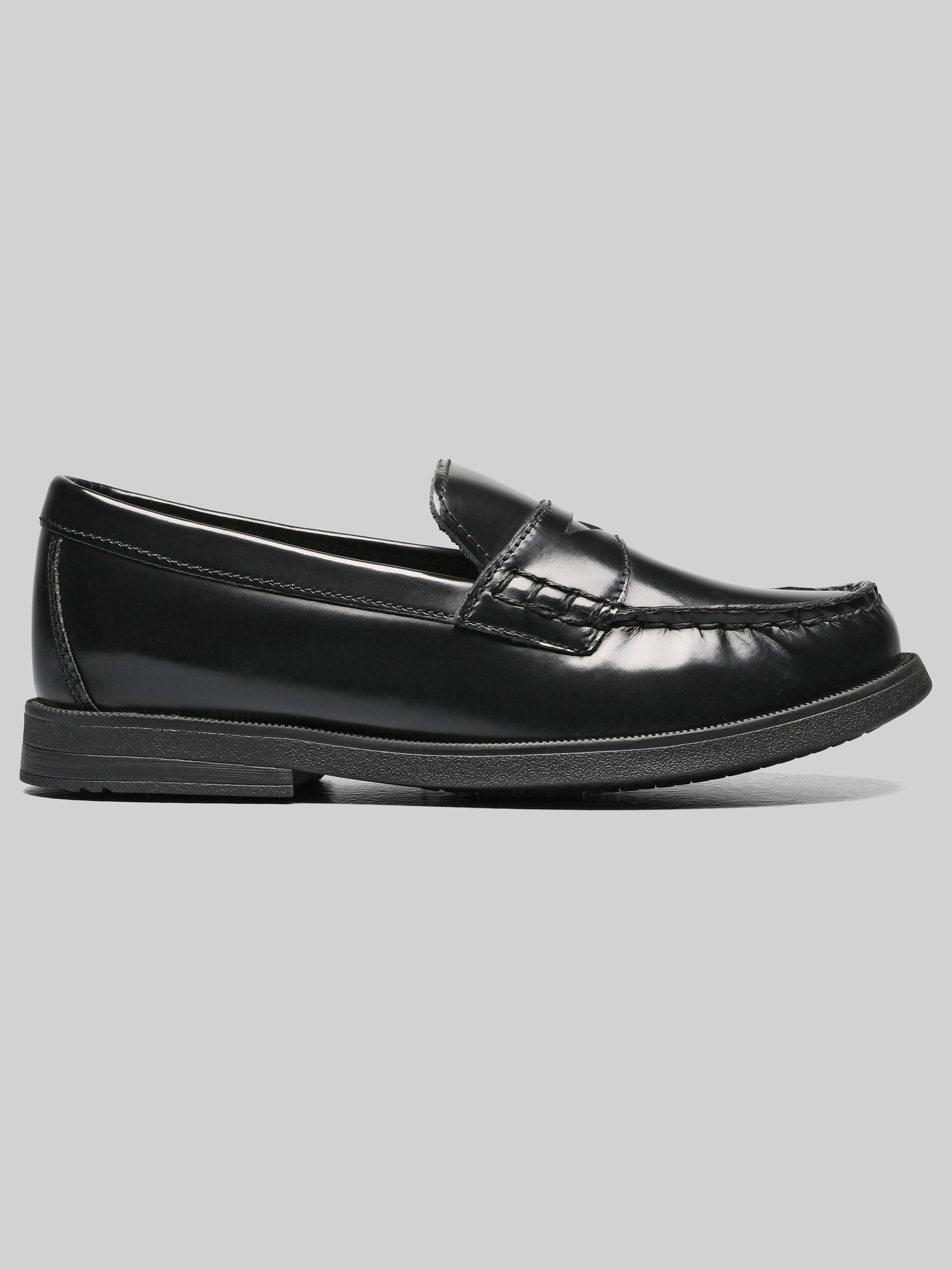 Florsheim Croquet Jr. Boys Moc Toe Penny Loafers, Black  display picture 3