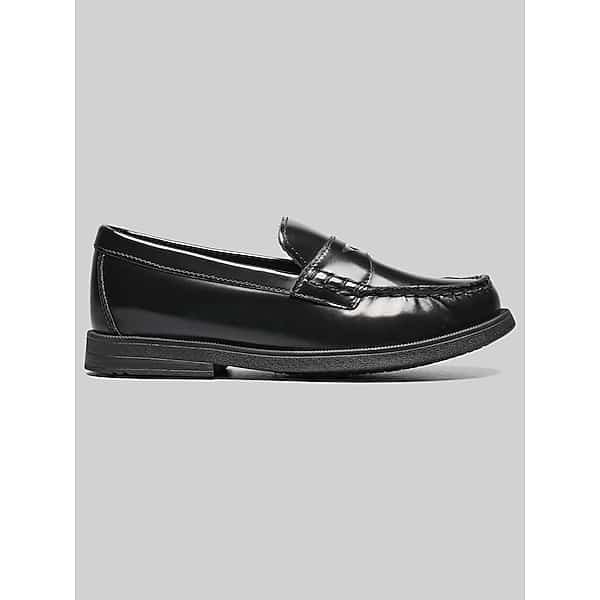 Florsheim Croquet Jr. Boys Moc Toe Penny Loafers Black - Size: Boys 11.5
