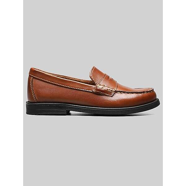 Florsheim Croquet Jr. Boys Moc Toe Penny Loafers Saddle Tan - Size: Boys 12
