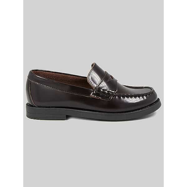 Florsheim Croquet Jr. Boys Moc Toe Penny Loafers Burgundy - Size: Boys 13.5
