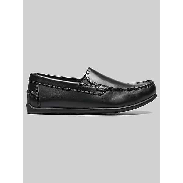 Florsheim Jasper Jr. Boys Moc Toe Venetian Loafers Black - Size: Boys 7