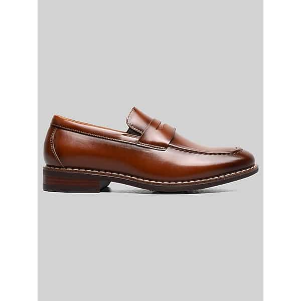 Florsheim Rucci Jr. Boys Moc Toe Penny Loafers Cognac - Size: Boys 1.5