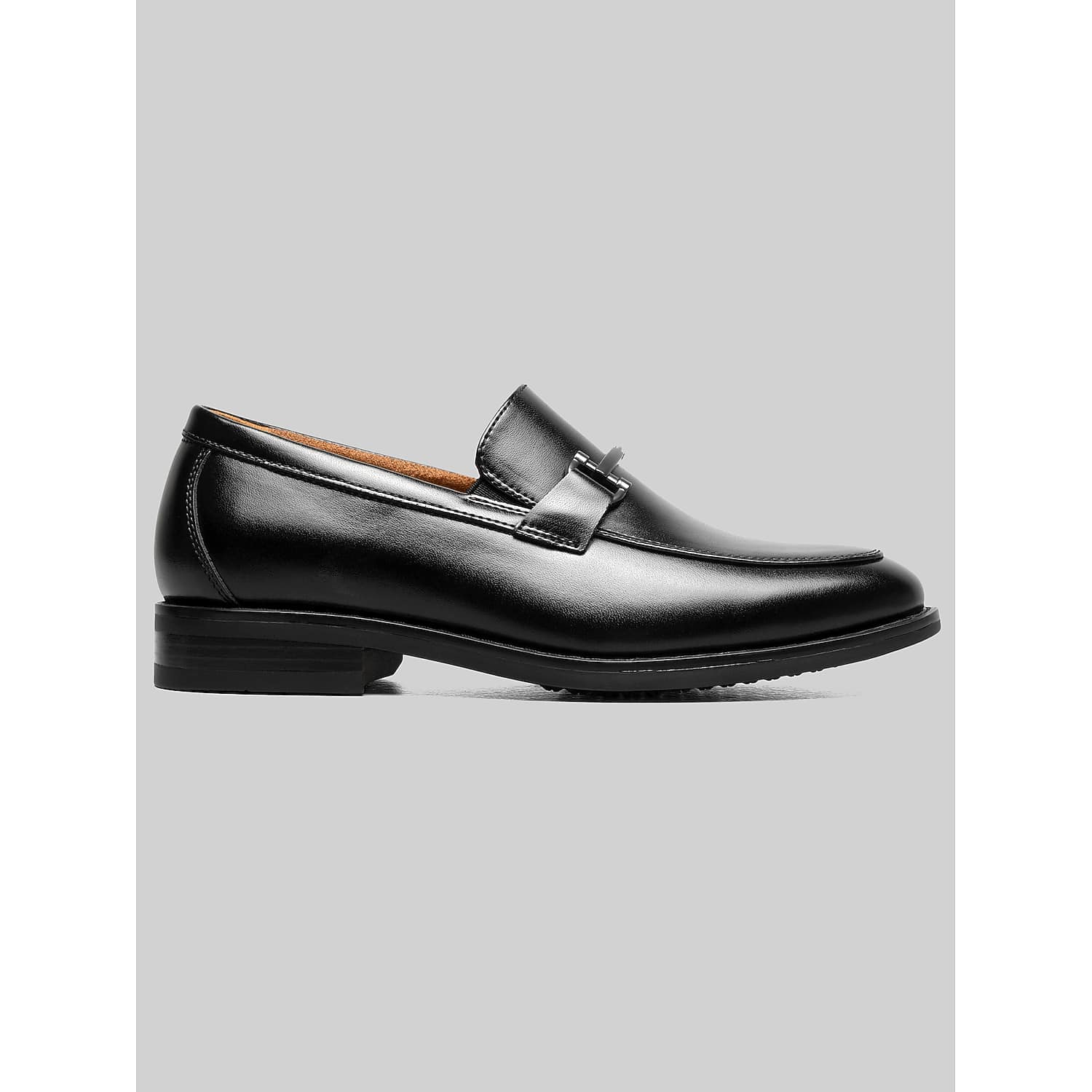 Florsheim Rucci Boys Bit Loafers in Black – Dress Moc Toe Slip-On Shoes for Kids, Size 1.5