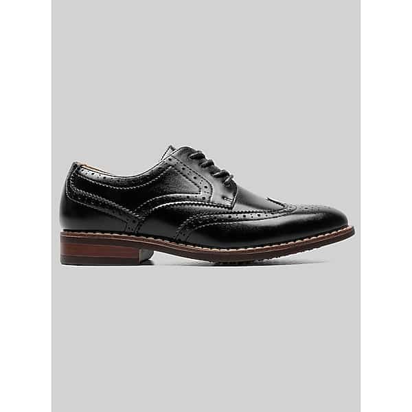 Florsheim Rucci Jr. Boys Wingtip Oxfords Black - Size: Boys 12.5