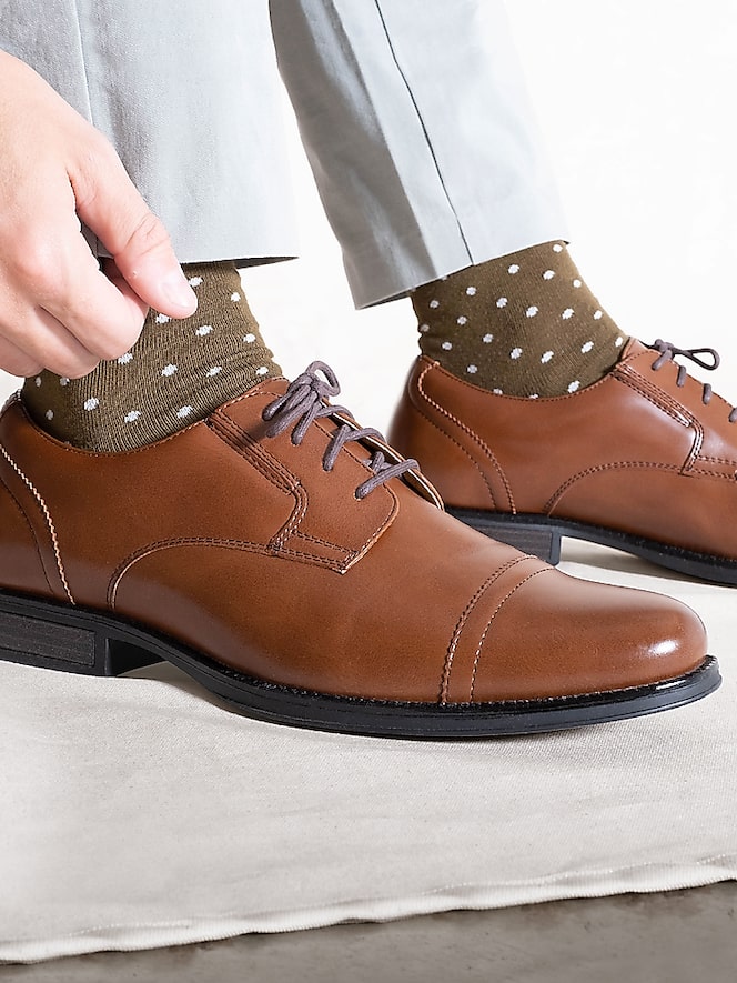 Dockers Garfield Cap Toe Oxfords, Tan - Image 7 of 8