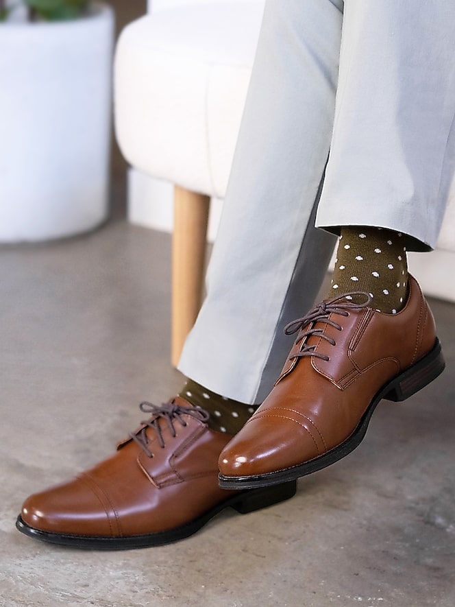 Dockers Garfield Cap Toe Oxfords, Tan - Image 8 of 8