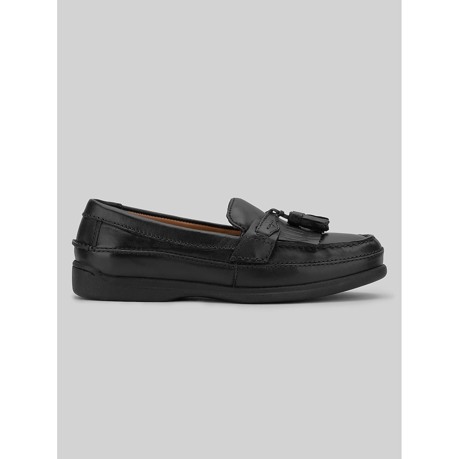 Dockers Sinclair Moc Toe Tassel Loafers in Black Leather – Men’s Dress Slip-On Shoes, Size 9.5 Wide