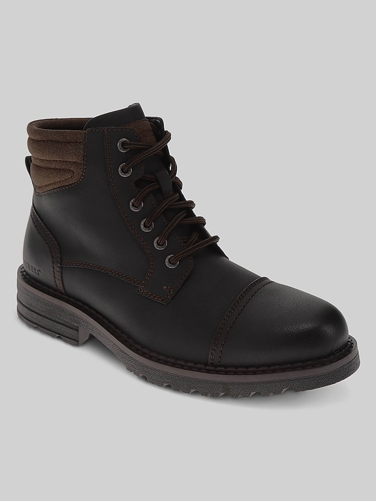Dockers Black Lace-Up Cap-Toe Work Boots Dockers Gordon Cap Toe Oxford Black – 2BigFeet main image 2