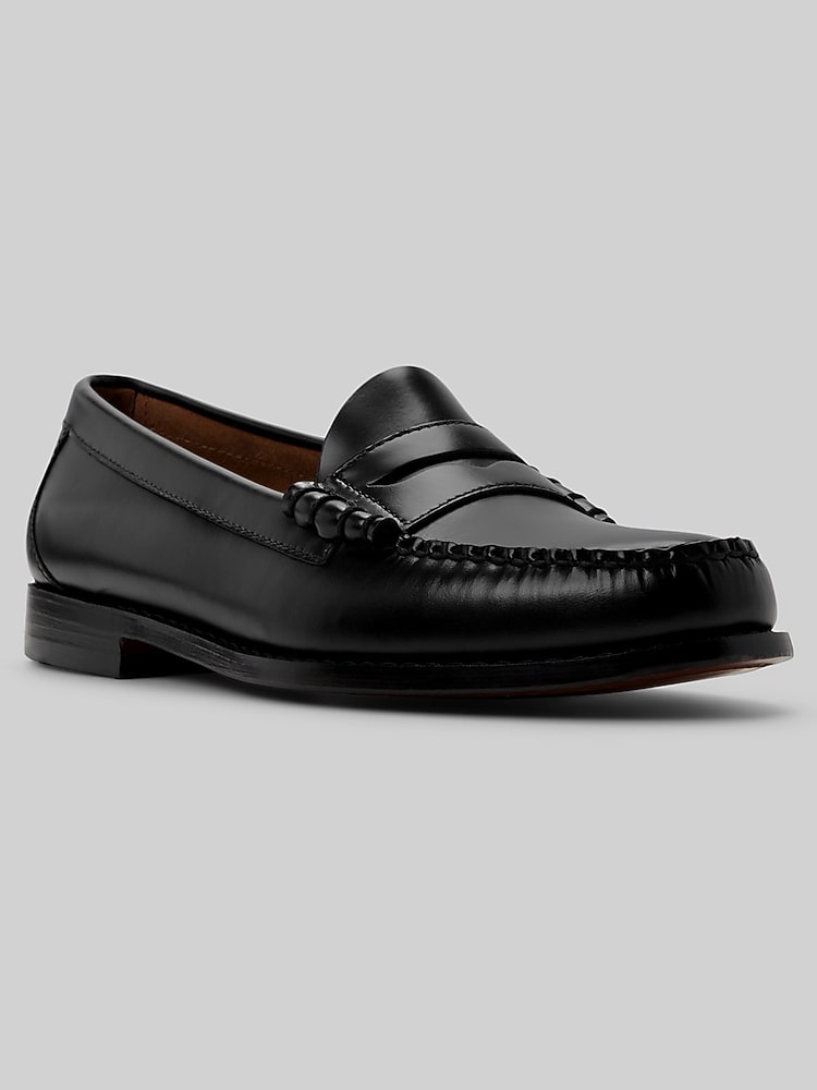 G.H.BASS Larson Moc Toe Penny Loafers, Black - Big & Tall - Size