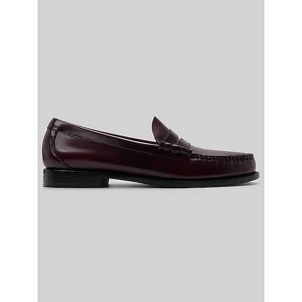 G.H.BASS Men's Larson Moc Toe Penny Loafers Purple Wine - Size: 13 WIDE