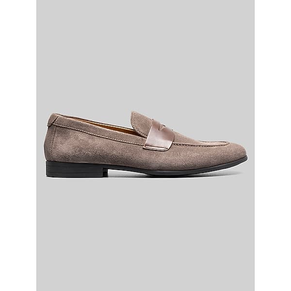Florsheim Mens Modena Moc Toe Penny Loafers Gray Suede - Size: 7 WIDE
