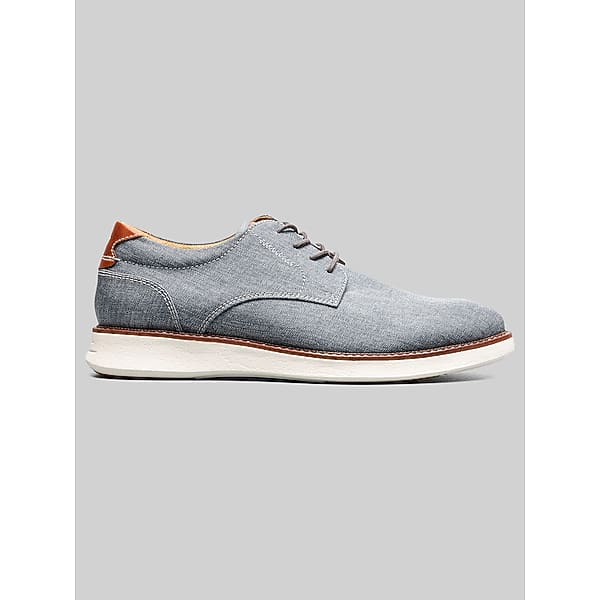 Florsheim Men's Launch Canvas Plain Toe Oxfords Gray - Size: 8 WIDE