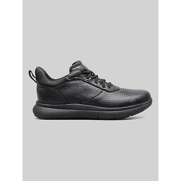 Florsheim Fleet Perf Toe Elastic Lace Boys Sneakers Black Smooth - Size: Boys 6