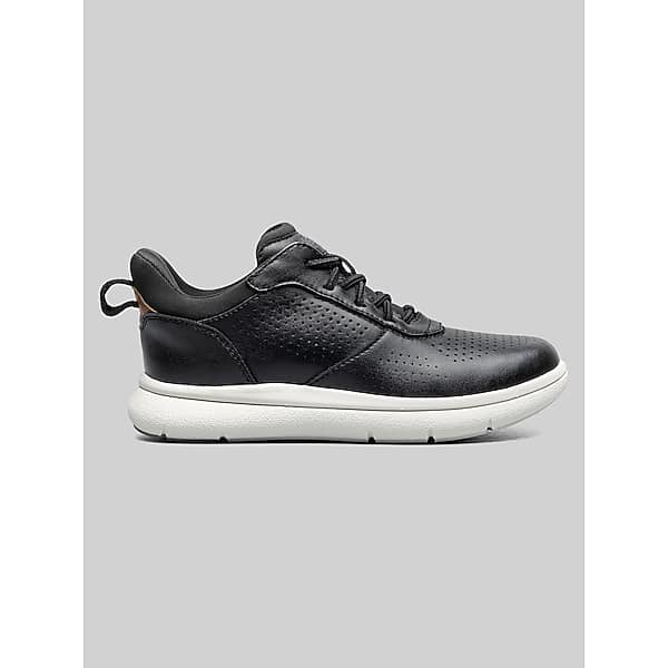 Florsheim Fleet Perf Toe Elastic Lace Boys Sneakers Black - Size: Boys 2