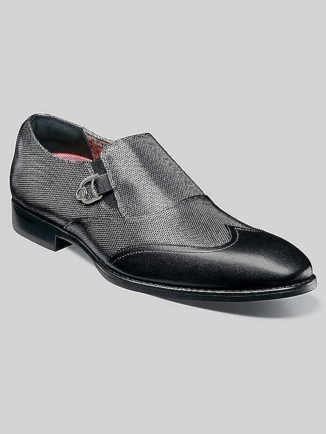 Stacy Adams Lockwood Wingtip Ornament Slip-On Shoes