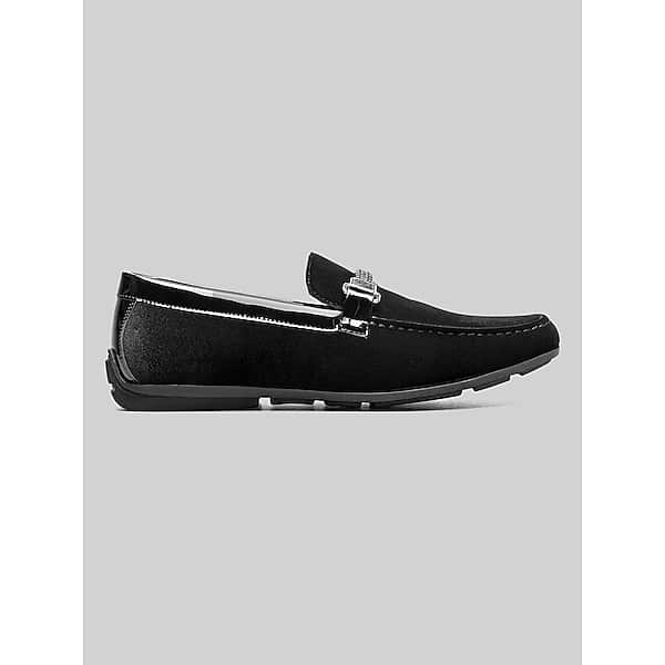 Stacy Adams Men's Sherida Moc Toe Bit Loafers Black Velour - Size: 8 D-Width