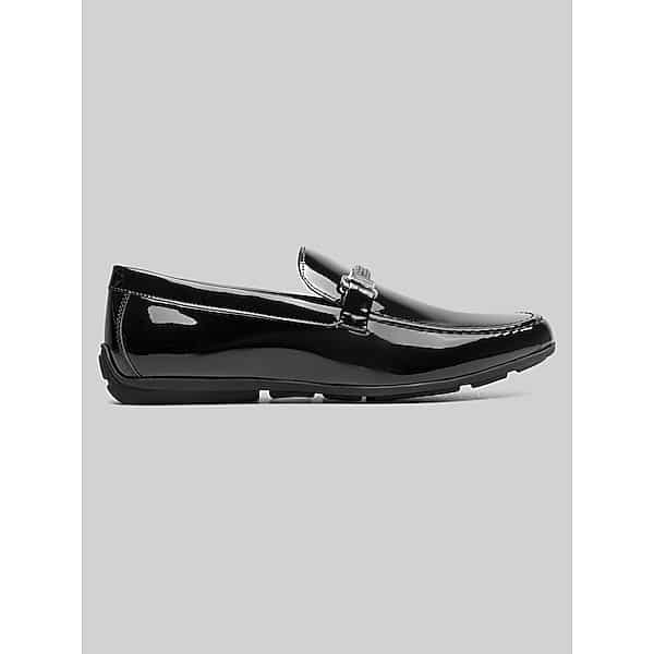 Stacy Adams Men's Sherida Moc Toe Bit Loafers Black Patent - Size: 7 1/2 D-Width