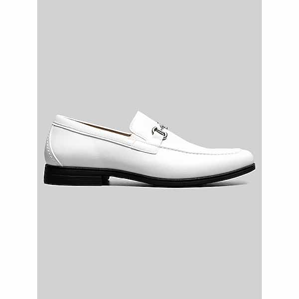 Stacy Adams Men's Richmont Moc Toe Bit Loafers White - Size: 12 D-Width