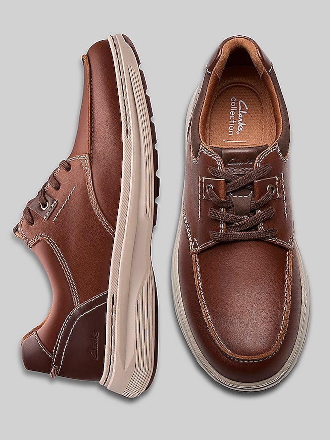 Clarks Craftwell Moc Toe Casual Oxfords, Dark Tan - Image 4 of 6