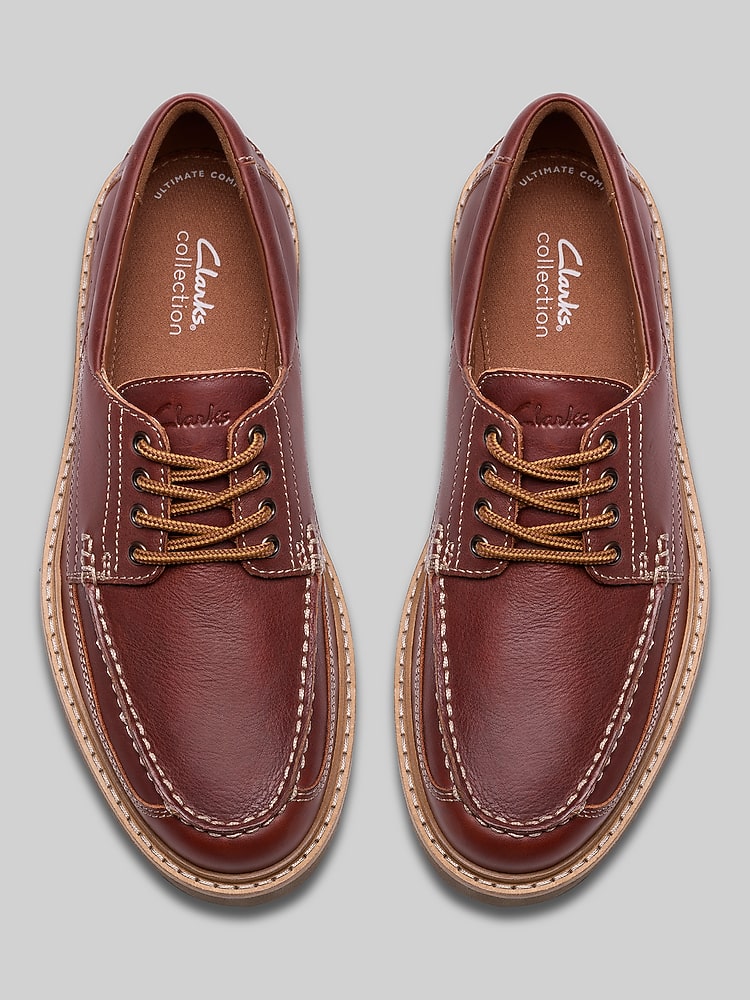 Clarks Weltridge Casual Moc Toe Leather Oxfords, Dark Tan