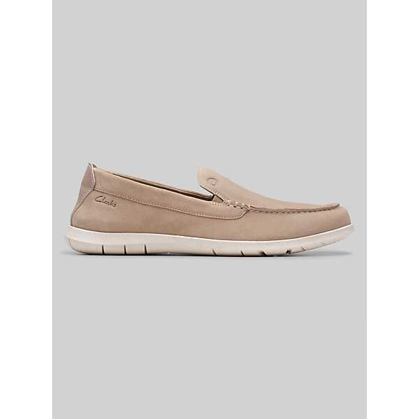 Clarks Men's Flexway Step Moc Toe Casual Slip-On Shoes Cola - Size: 12 WIDE
