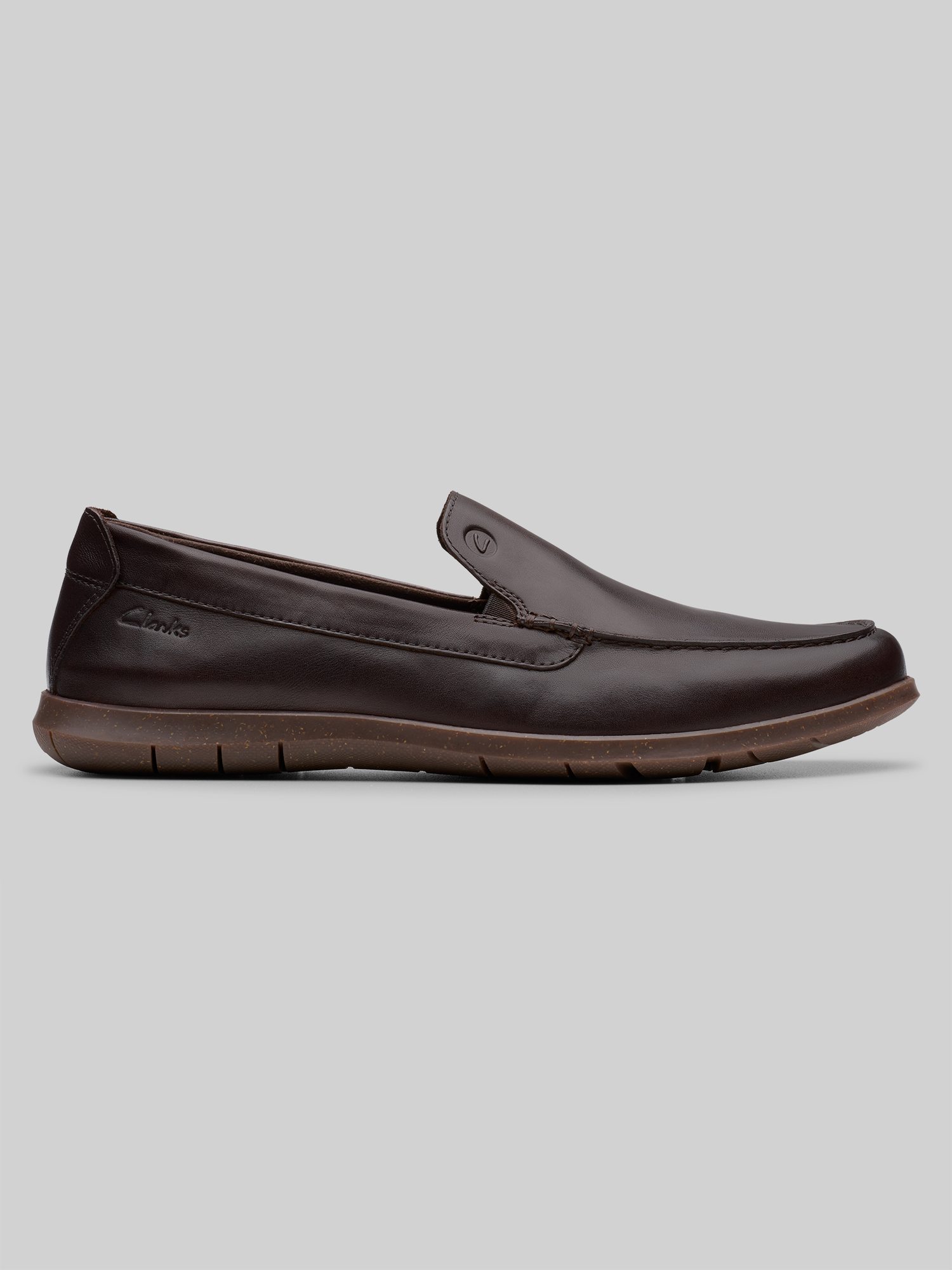Clarks Flexway Step Moc Toe Casual Slip-On Shoes, Brown 