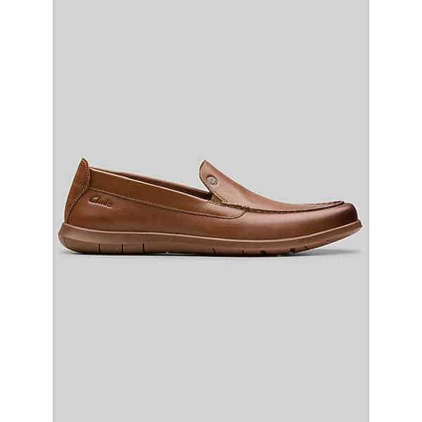 Clarks Men's Flexway Step Moc Toe Casual Slip-On Shoes Tan - Size: 7 D-Width