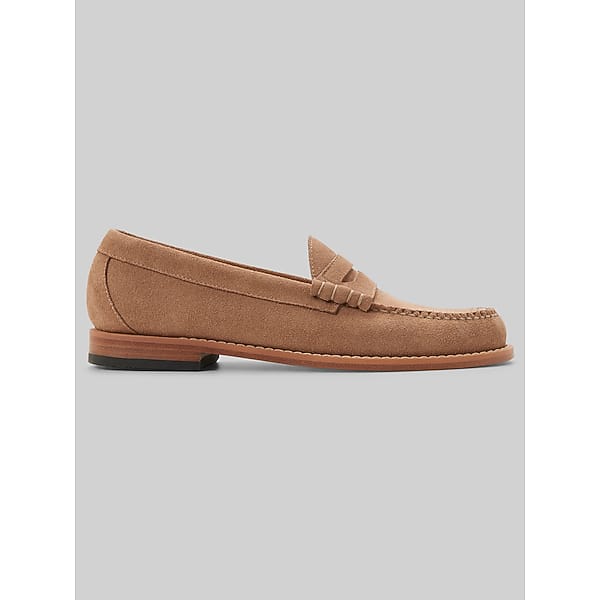 G.H.BASS Men's Larson Weejuns Moc Toe Suede Loafers Oyster - Size: 10 D-Width