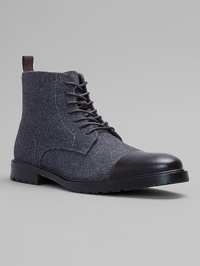 Joseph Abboud Flannel with Leather Cap Toe Boots