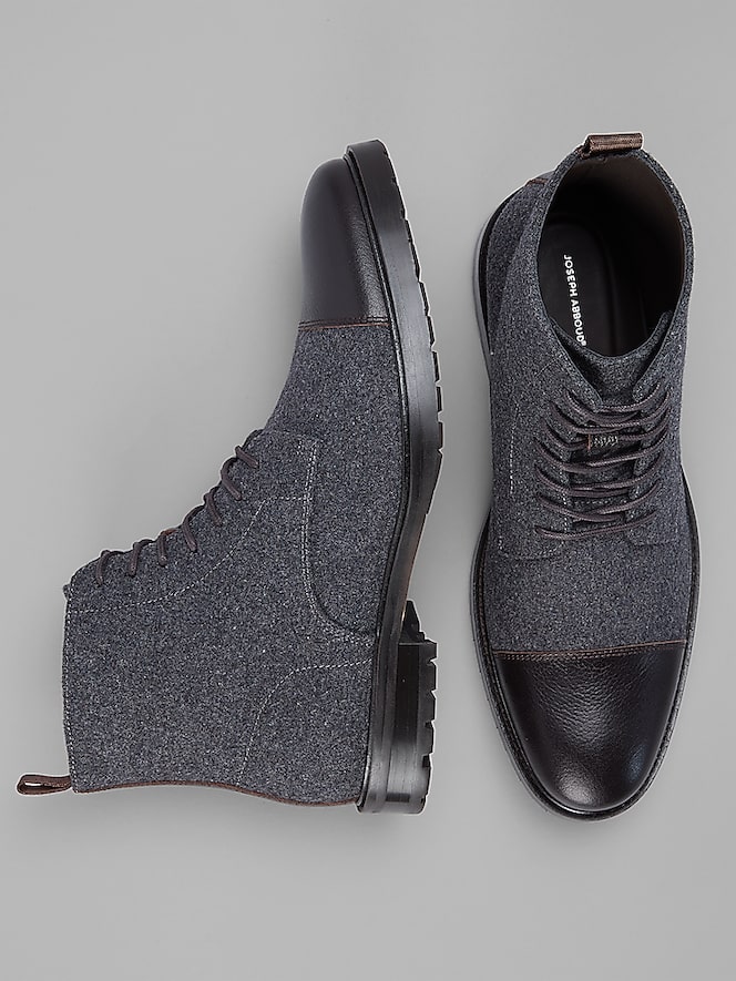 Joseph Abboud Flannel with Leather Cap Toe Boots
