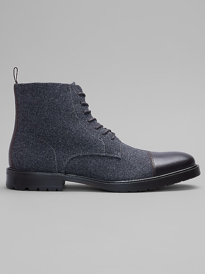 Joseph Abboud Flannel with Leather Cap Toe Boots
