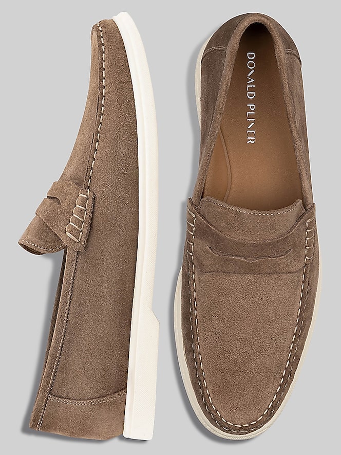 Donald Pliner Clive Moc Toe Suede Penny Loafers