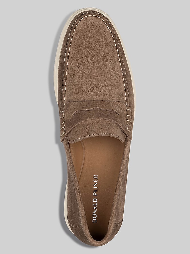 Donald Pliner Clive Moc Toe Suede Penny Loafers