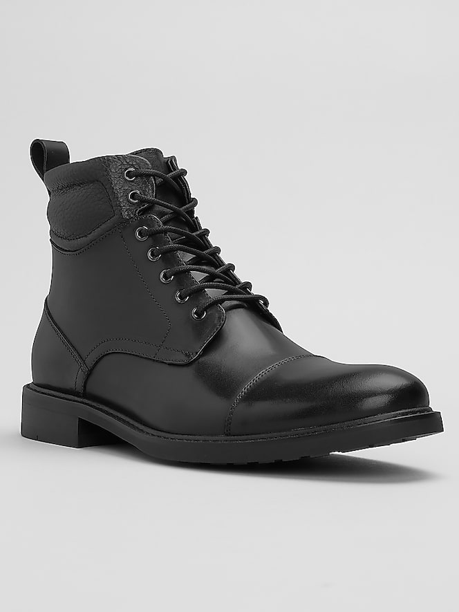 Joseph Abboud Alan II Leather Cap Toe Lace-Up Boots